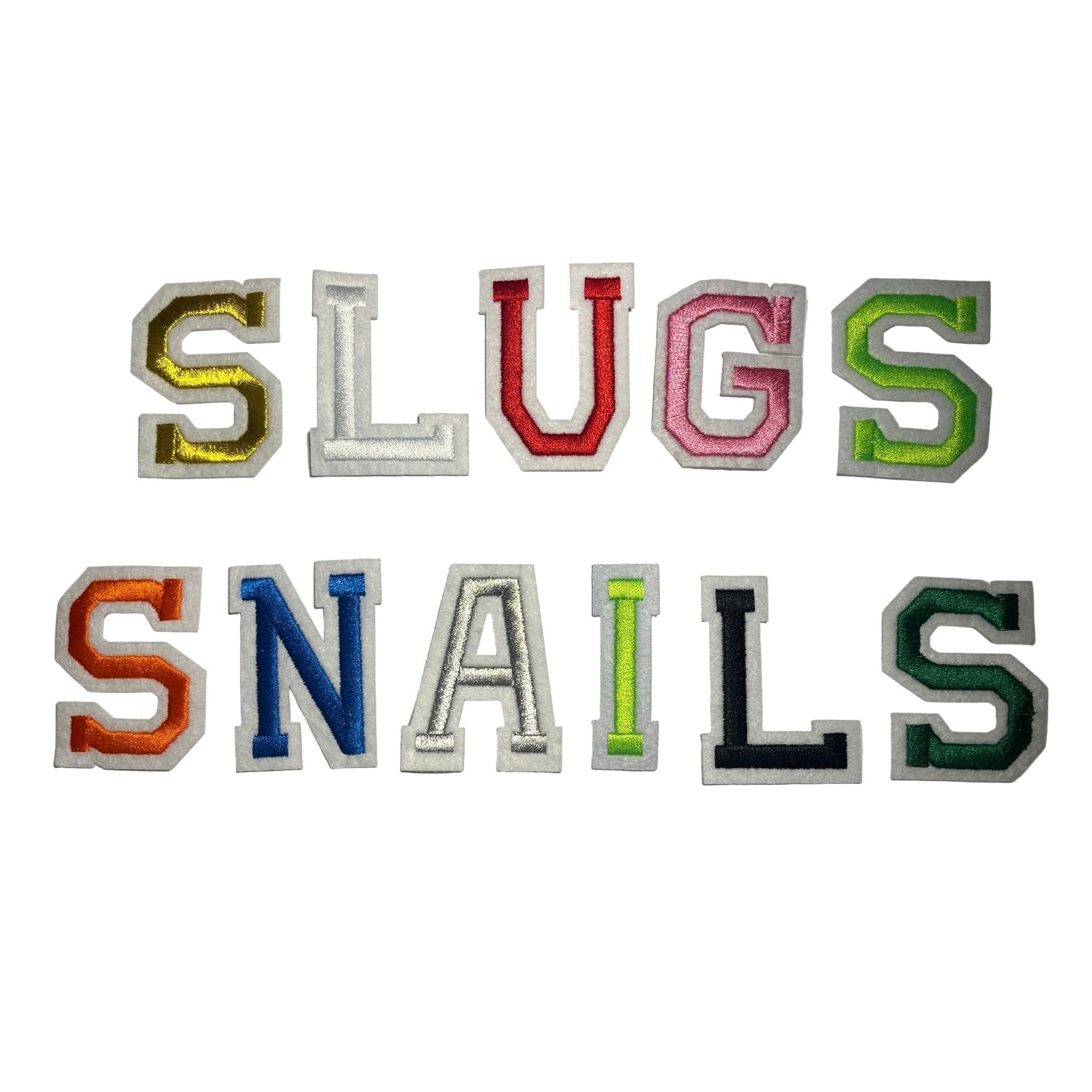 Slugs & Snails Varsity Letters Large toppa termoadesiva 5 cm