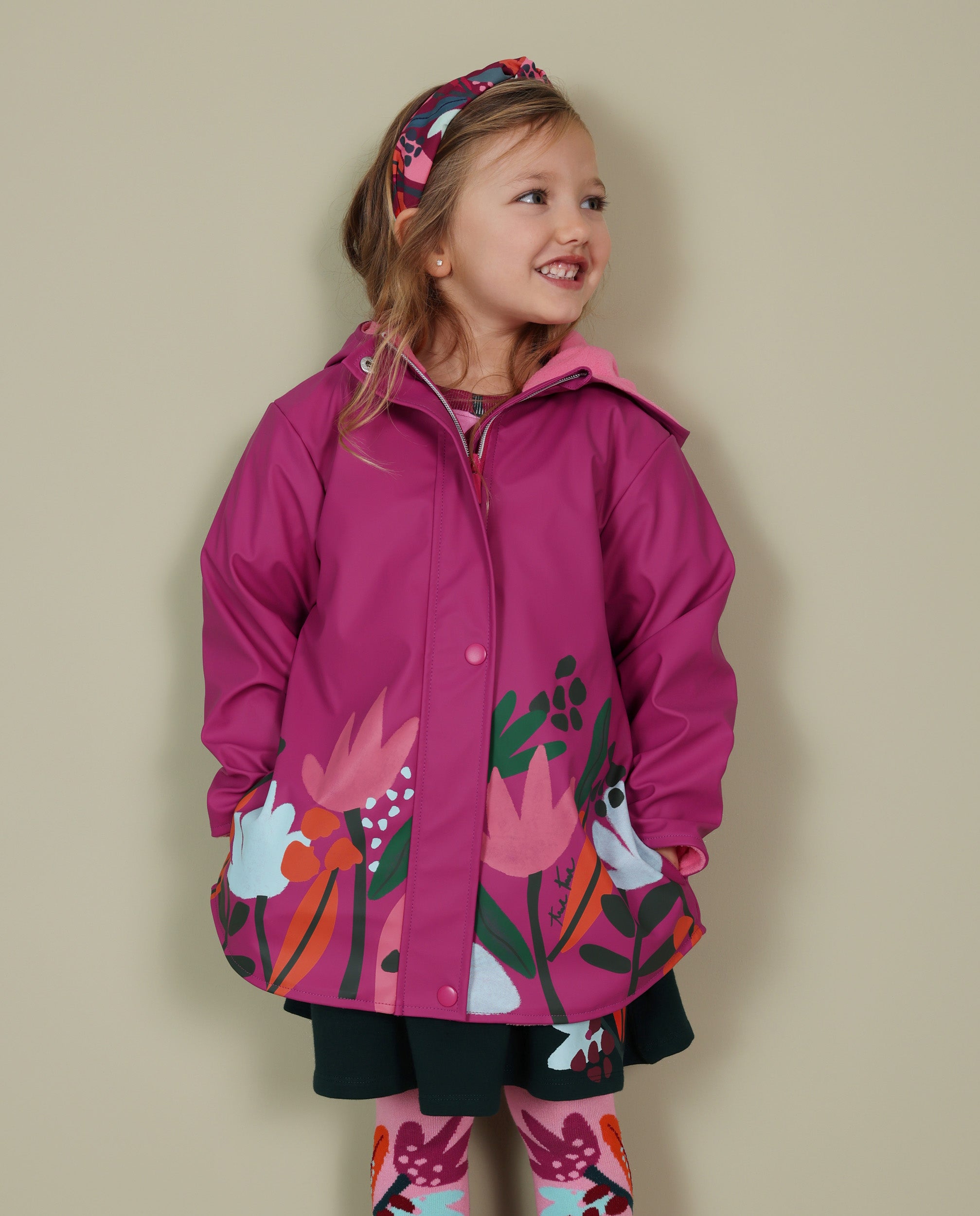 Tuc Tuc Geo-Logic giacca antipioggia bambina viola floreale