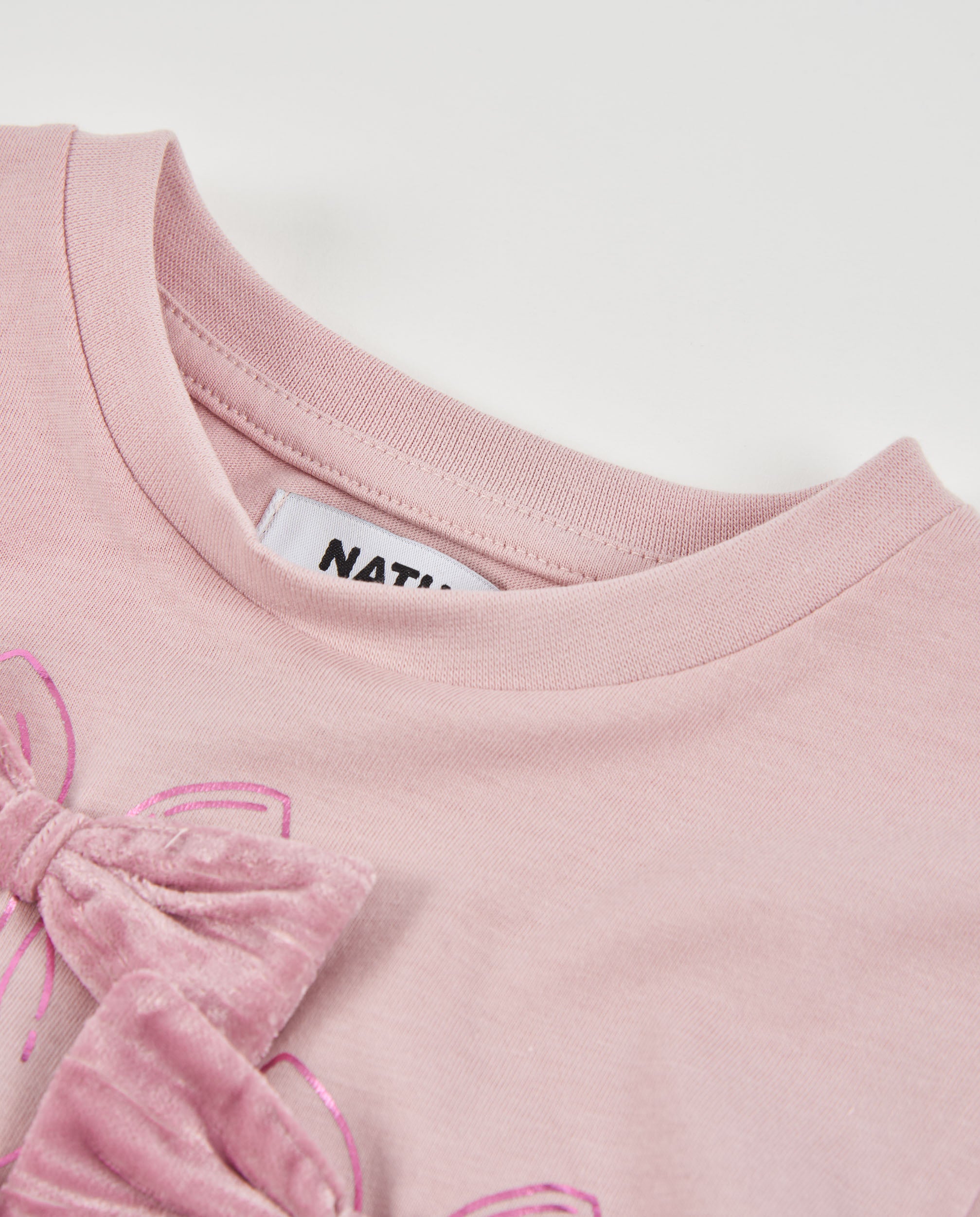 Tuc Tuc maglia bambina manica lunga rosa con fiocchi