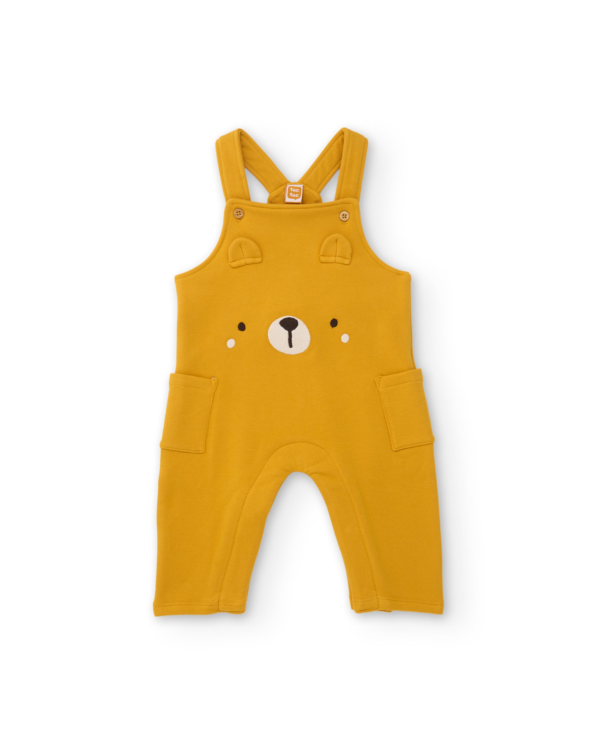 Tuc Tuc completo neonato senape con orso cotone morbido