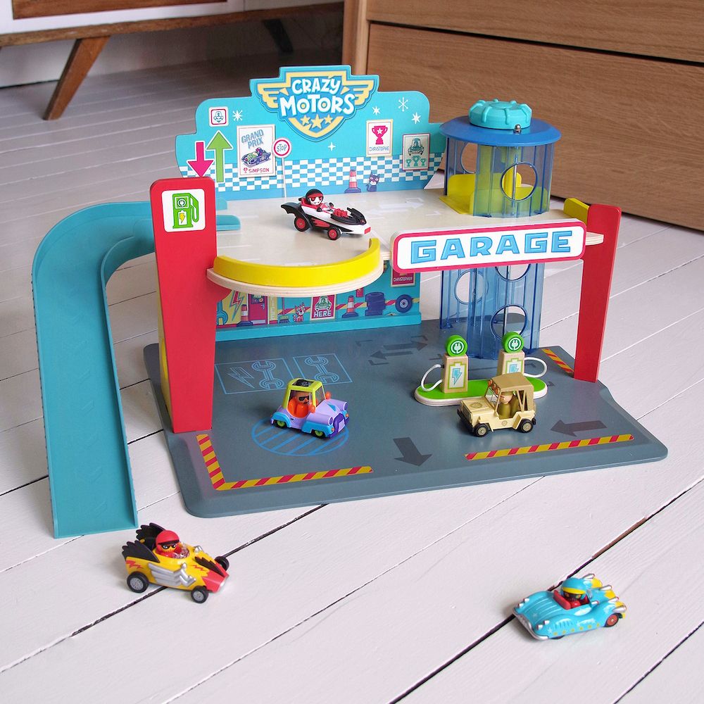 Djeco Crazy Motors Garage Truck garage legno con ascensore