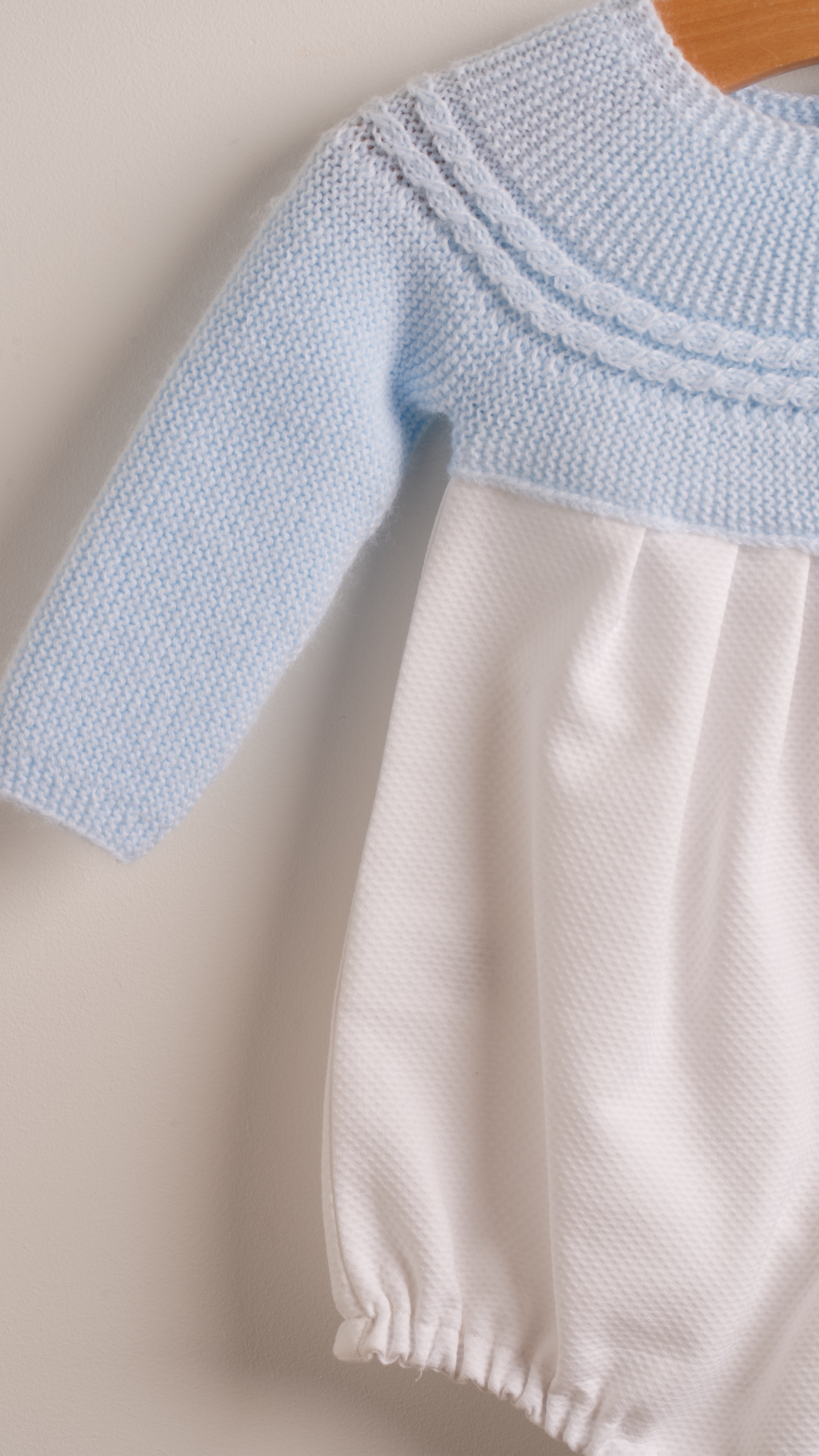 Mebi pagliaccetto neonato piqué bianco punto azzurro