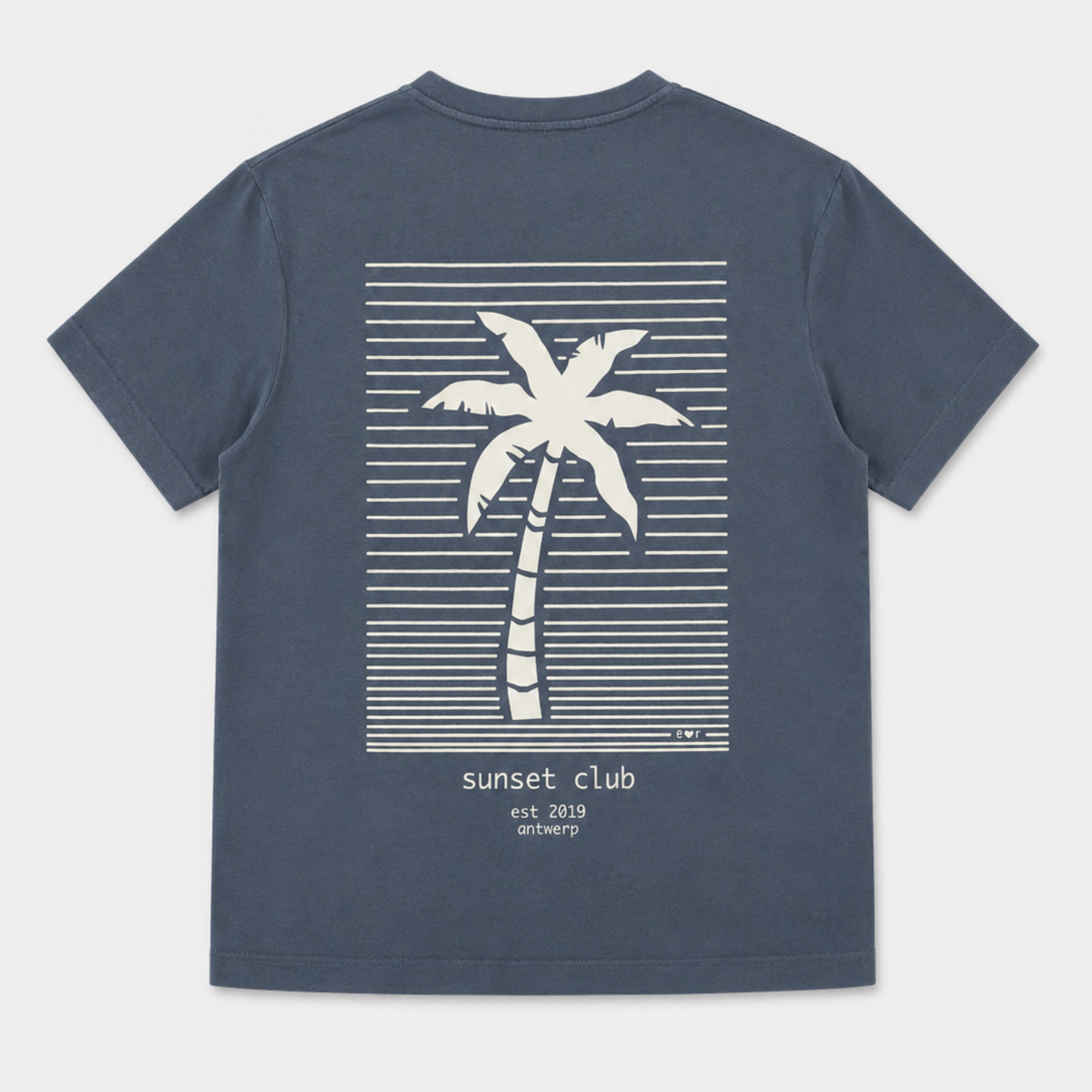 Ella and Rapha Palmtree t-shirt grigia loose fit cotone
