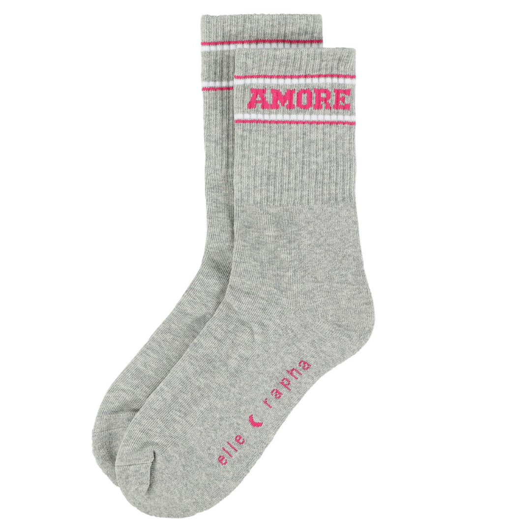Ella and Rapha AMORE MIO calzini grigi 37-41 in cotone