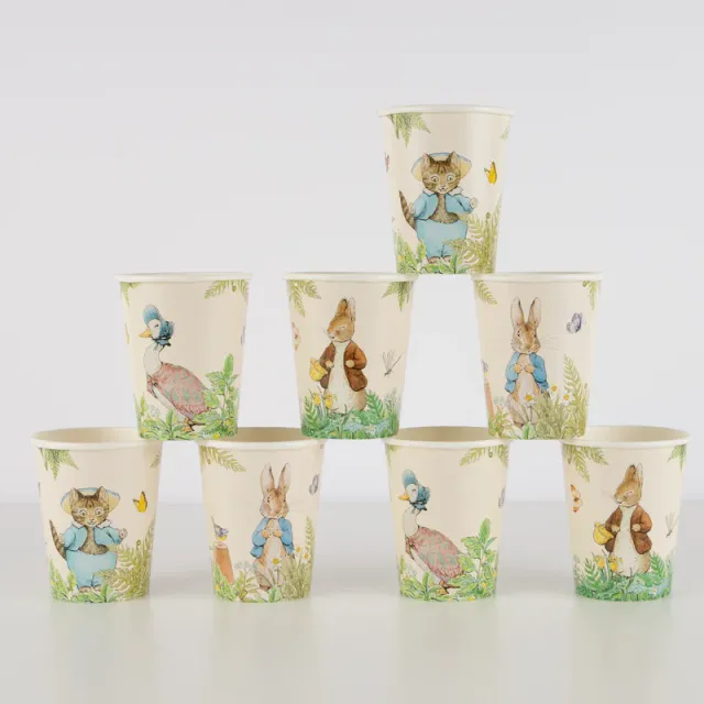 Meri Meri Peter Rabbit bicchieri festa 8 pezzi