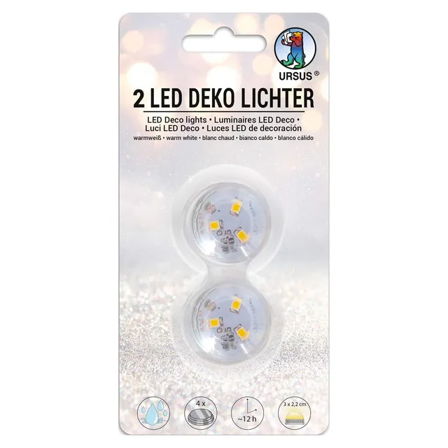 Ursus Mini Luci LED lanterne bianche set 2 pezzi