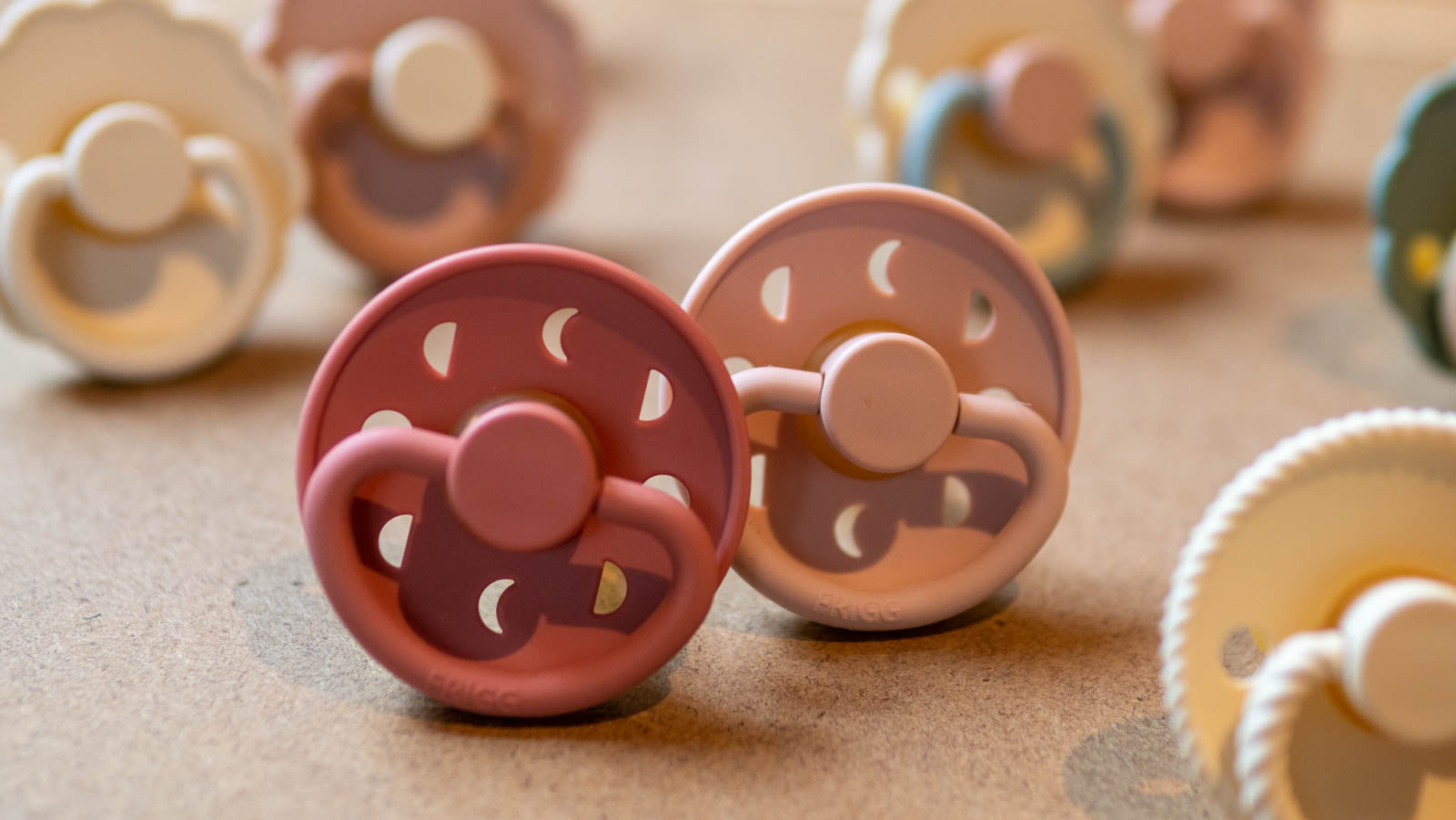 Ella and Rapha Moon ciuccio 0-6 mesi set 2 pezzi blush polvere