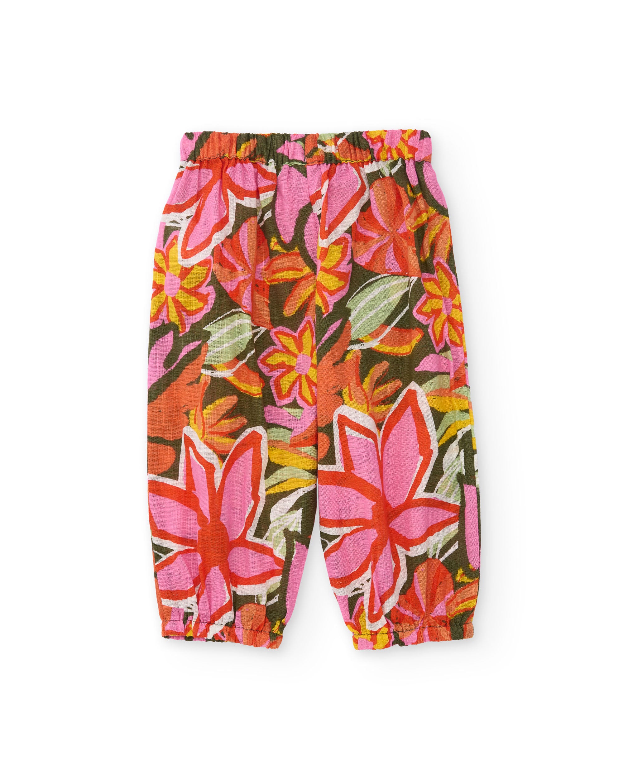 Tuc Tuc pantaloni bambina fantasia floreale arancioni tessuto leggero