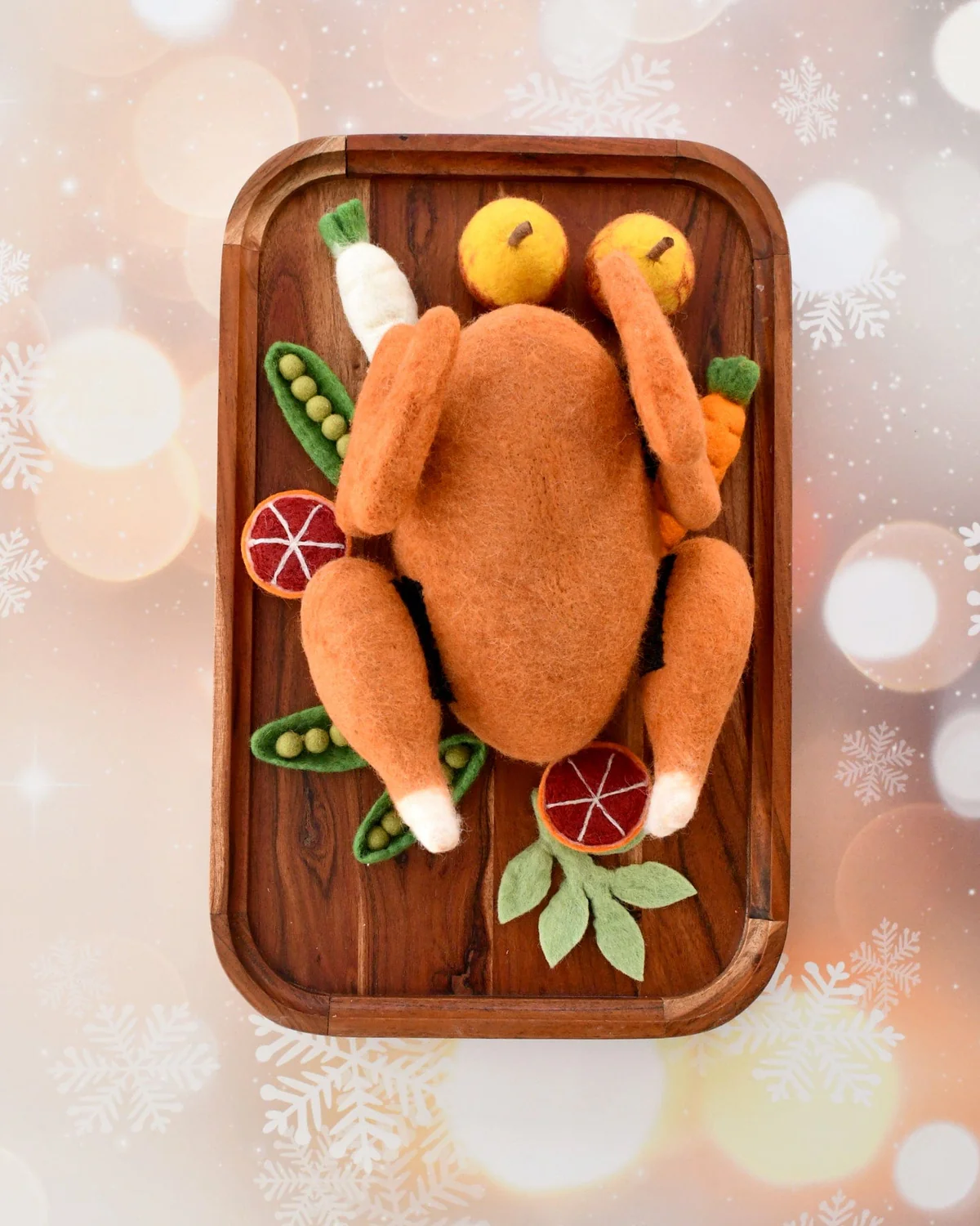 Tara Treasures Roast Turkey cibo giocattolo feltro tacchino 25 cm