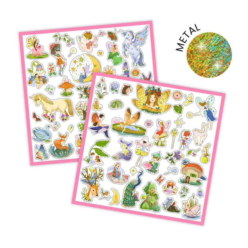 Djeco Metallic Fantasy adesivi 160 stickers