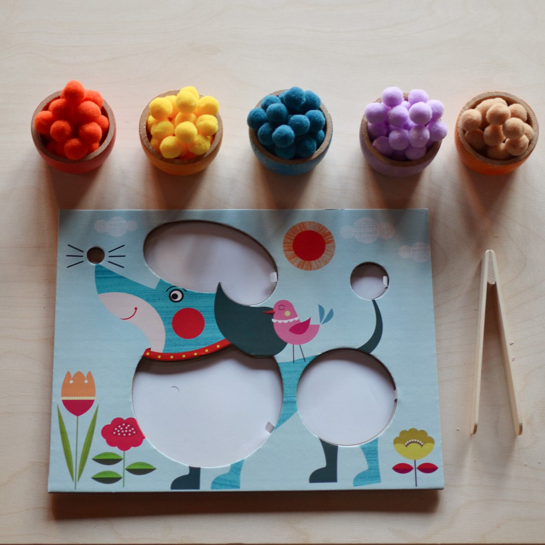 Djeco Pompoms Collage Dogs set artistico pompom