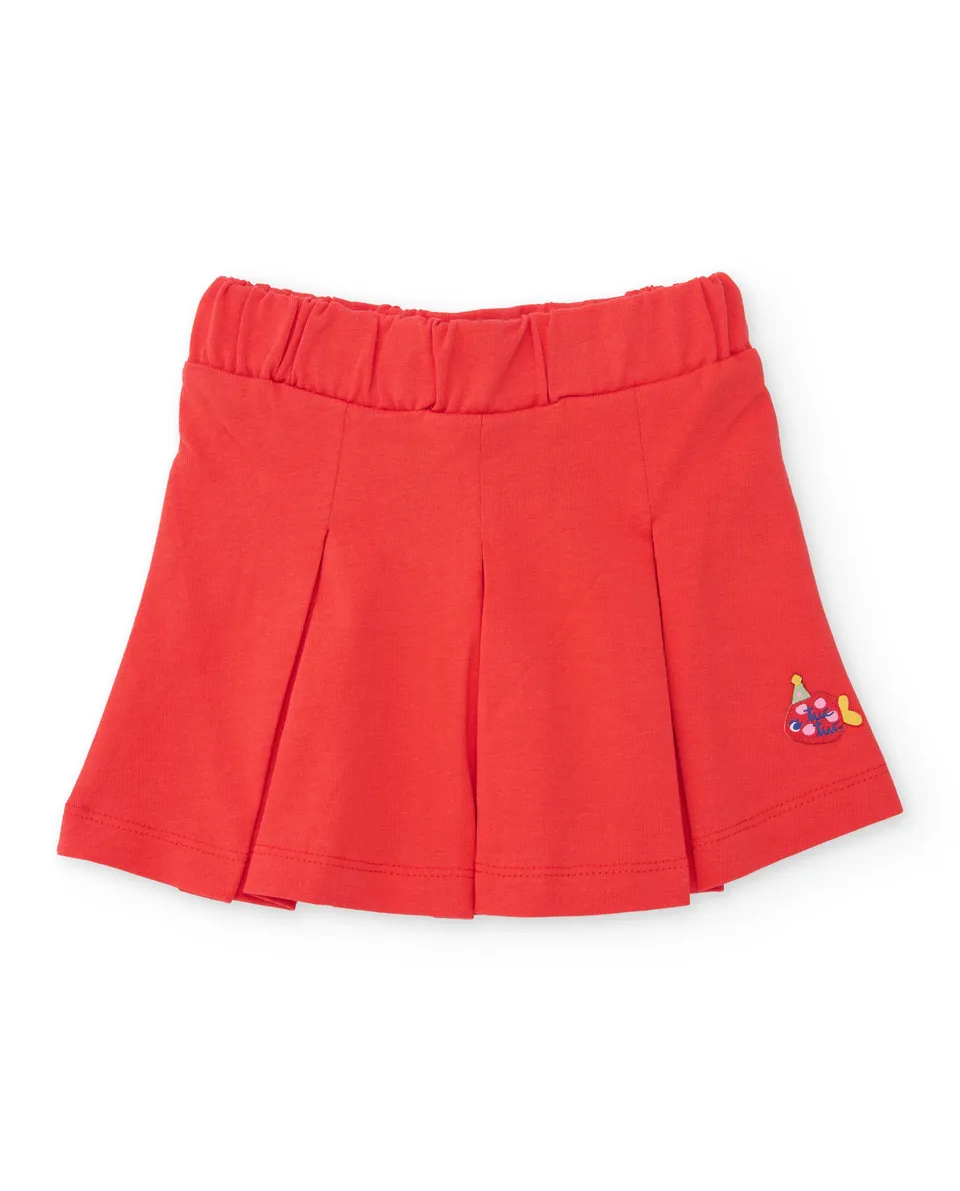 Tuc Tuc gonna rossa 2 anni in maglia con pieghe