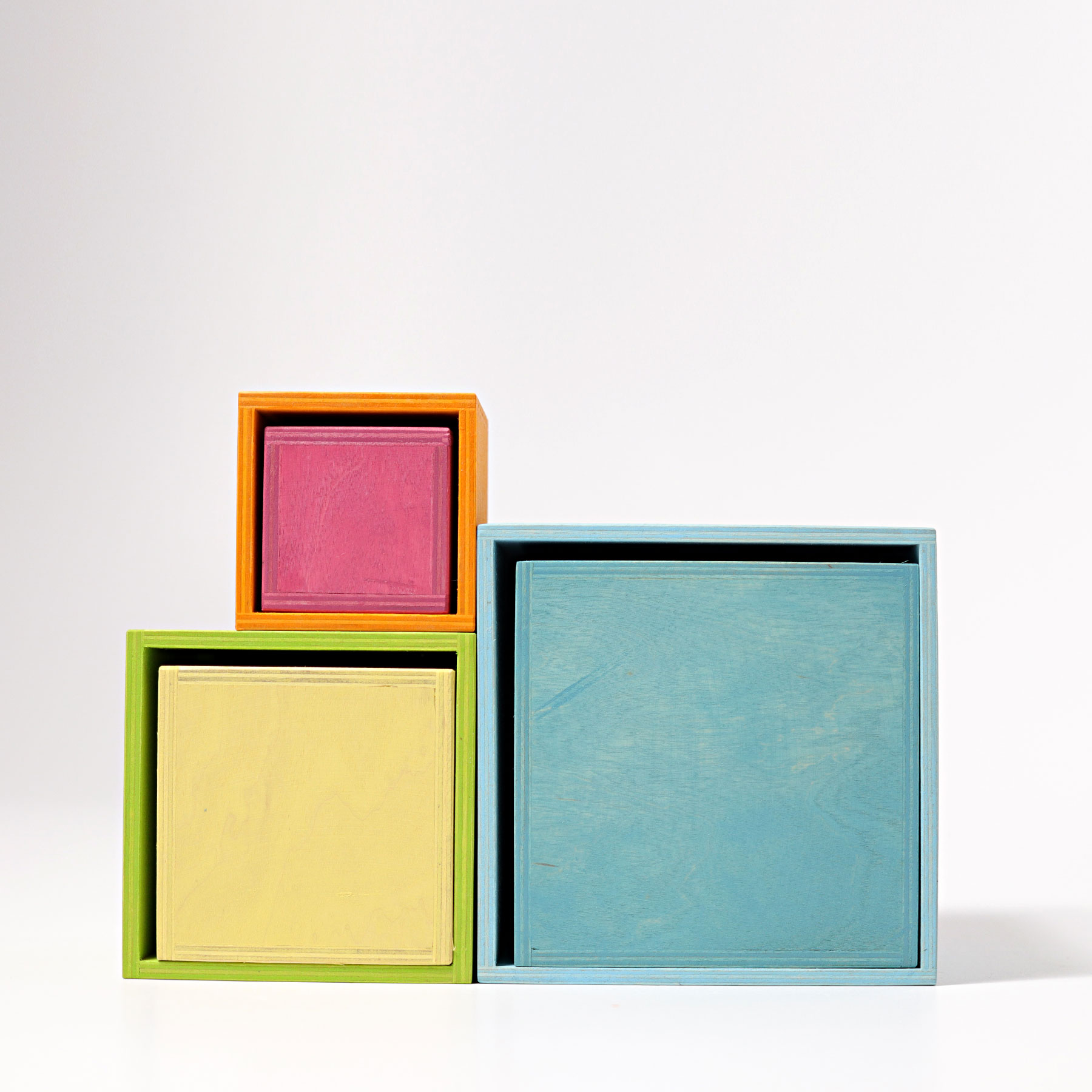 Grimm's Large Rainbow Pastel cubi impilabili 6 pezzi legno