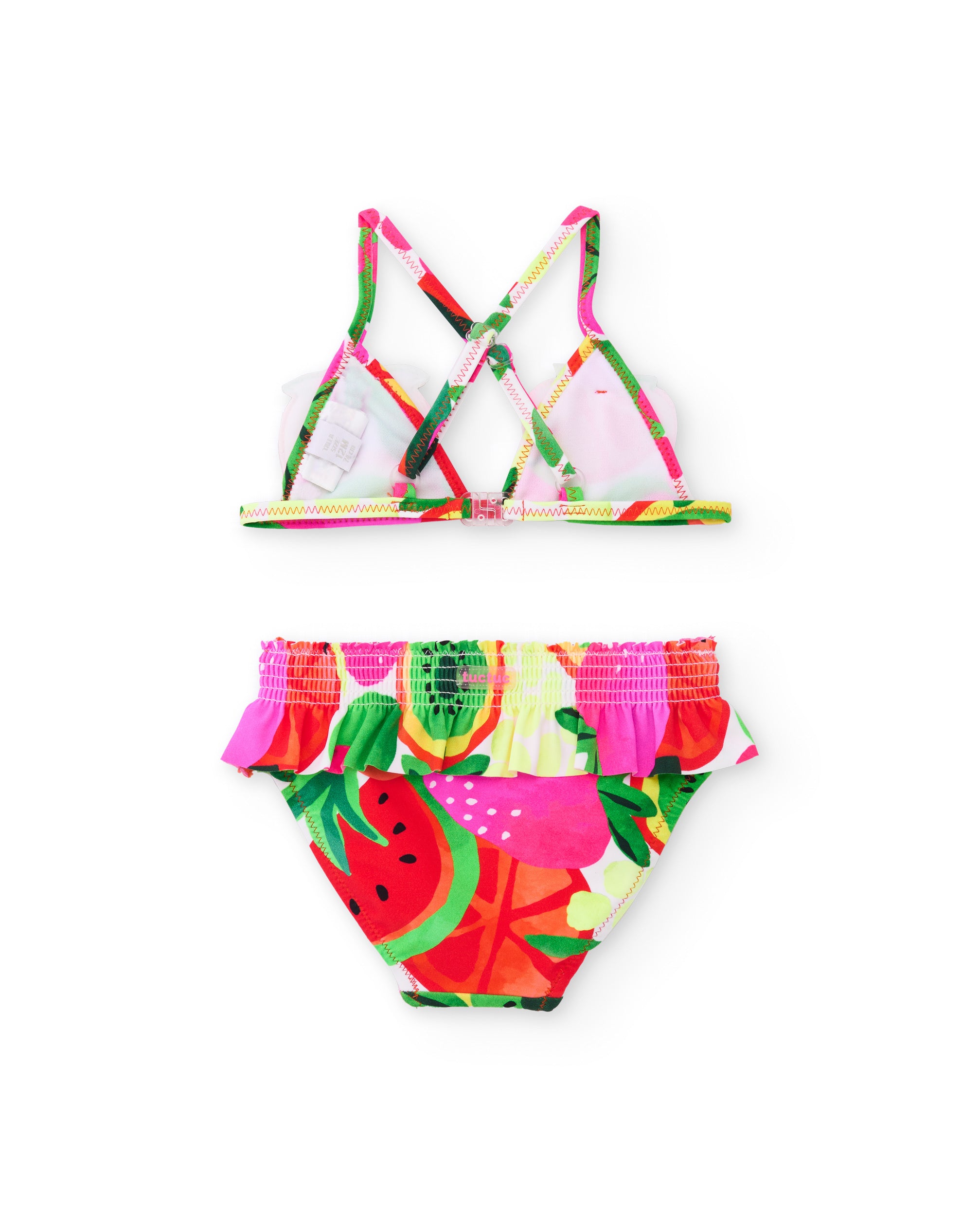 Tuc Tuc bikini bambina rosa frutta asciugatura rapida