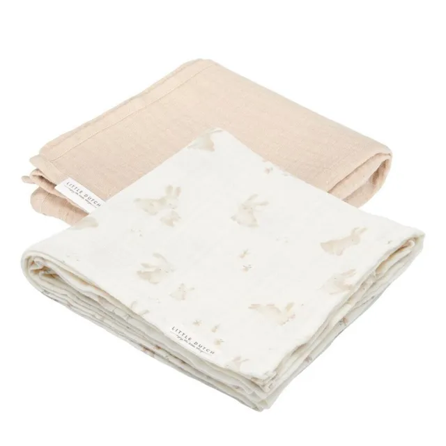 Little Dutch Baby Bunny Mussoline Cotone 70x70 2 Pezzi