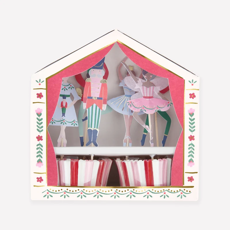 Meri Meri Schiaccianoci Ballet set cupcake 24 pezzi oro