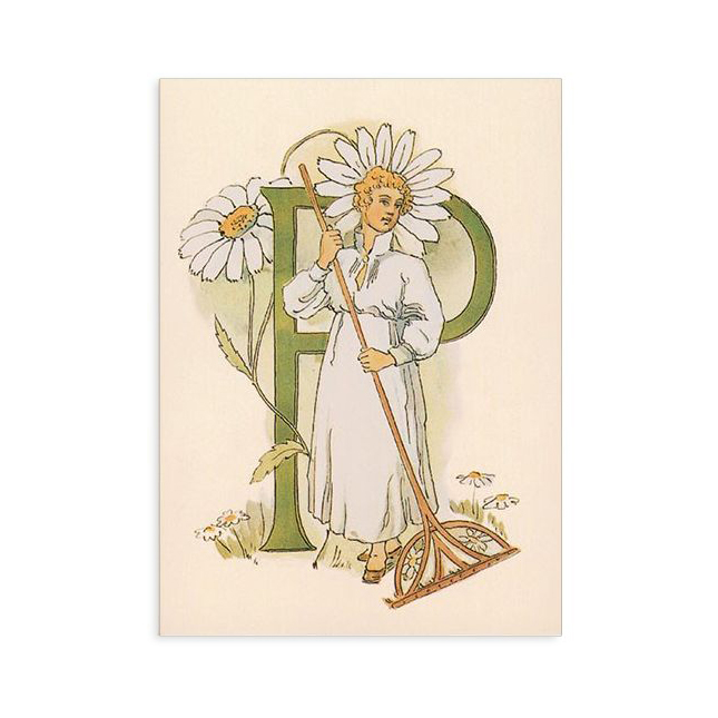 Ottilia Adelborg Alfabeto Fiorito cartolina lettera P fiori