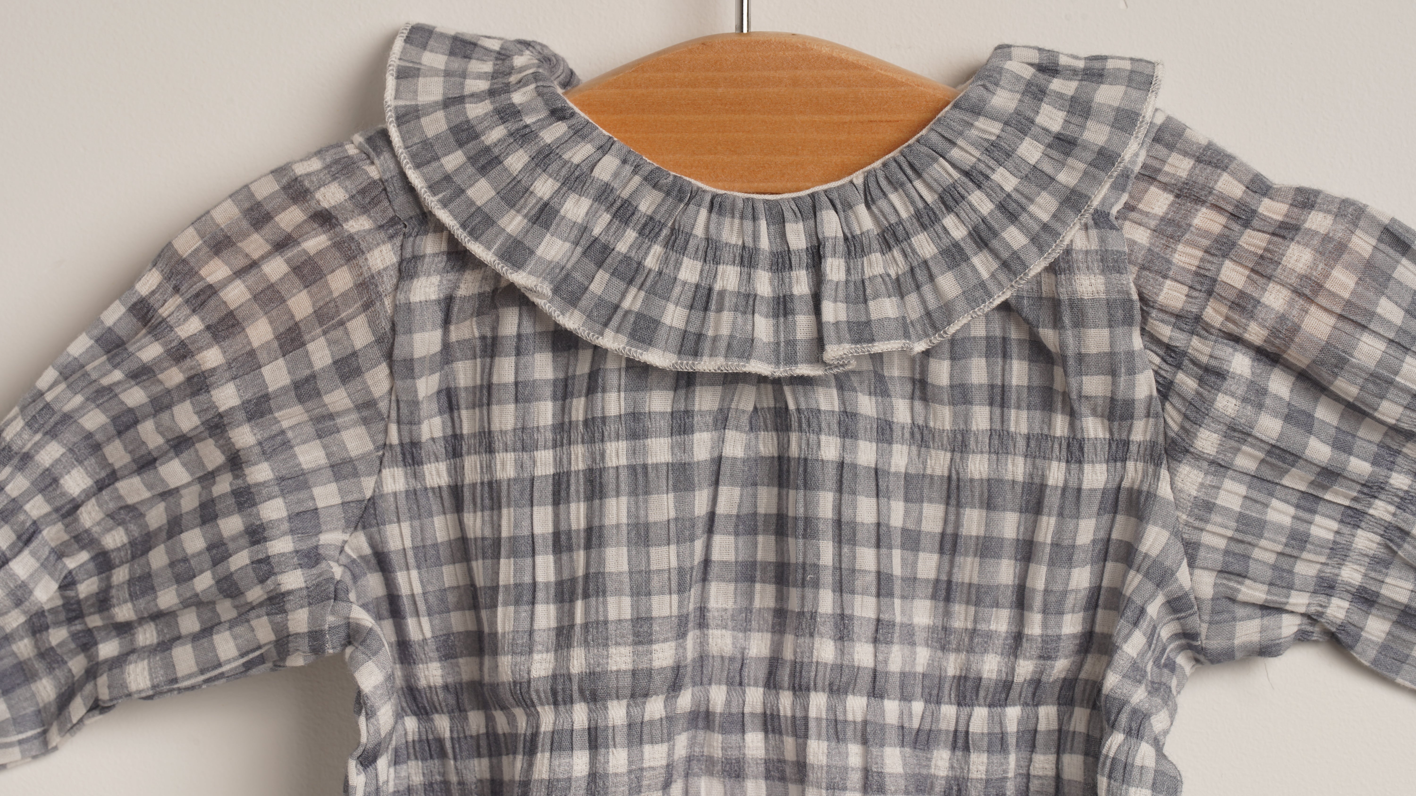 Mebi Vichy camicia neonato quadretti azzurri cotone