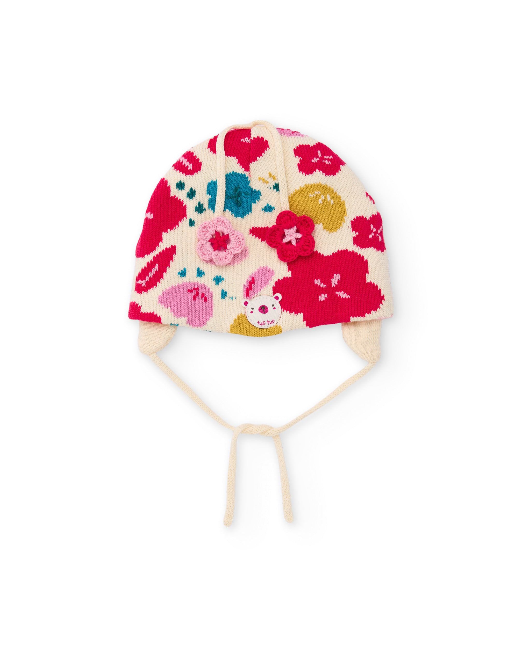 Tuc Tuc cappello neonata fiori multicolor caldo paraorecchie