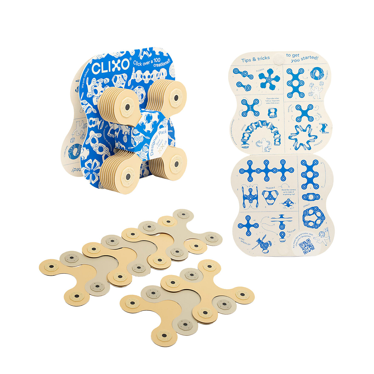 Clixo Designer Pack gioco magnetico 9 pezzi beige