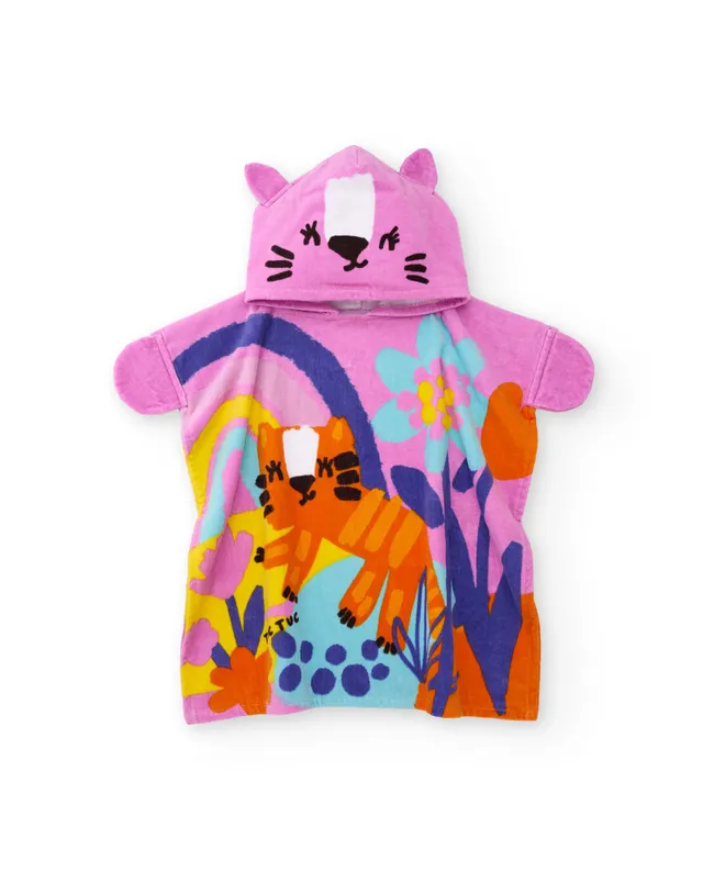 Tuc tuc poncho mare bambina rosa tigre