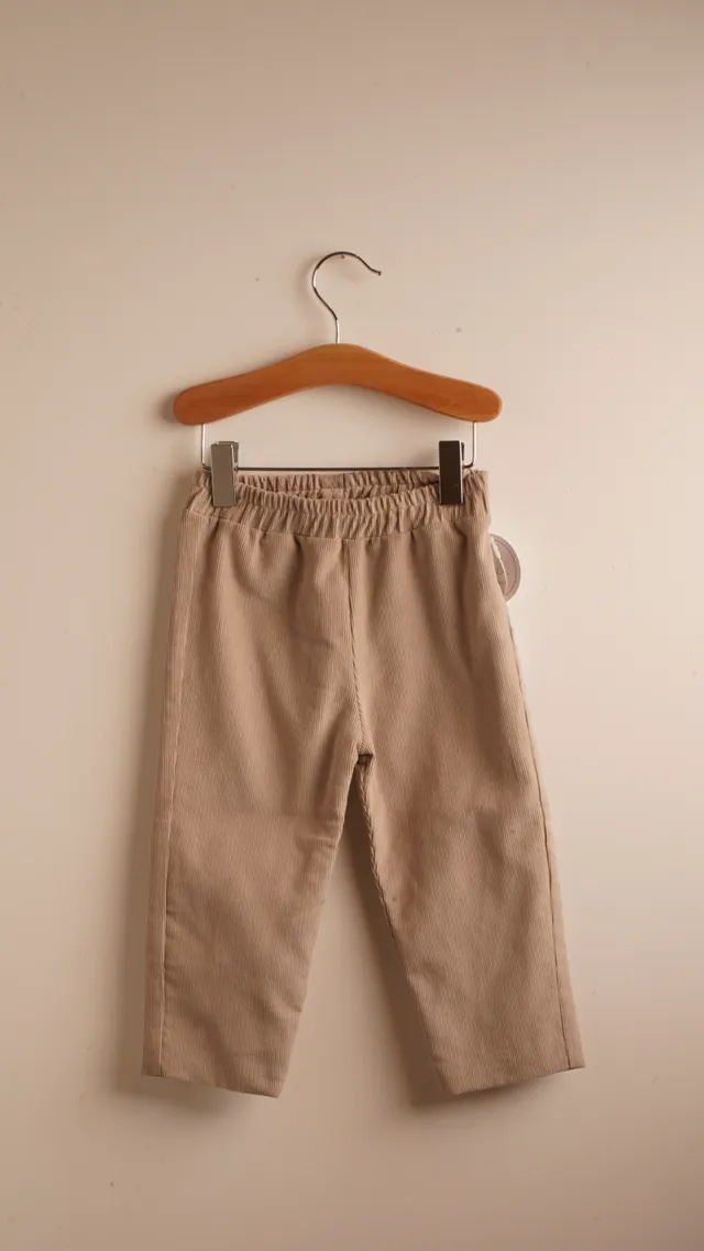 Mebi Pantaloni Velluto Bimbo Beige Chiaro Cotone