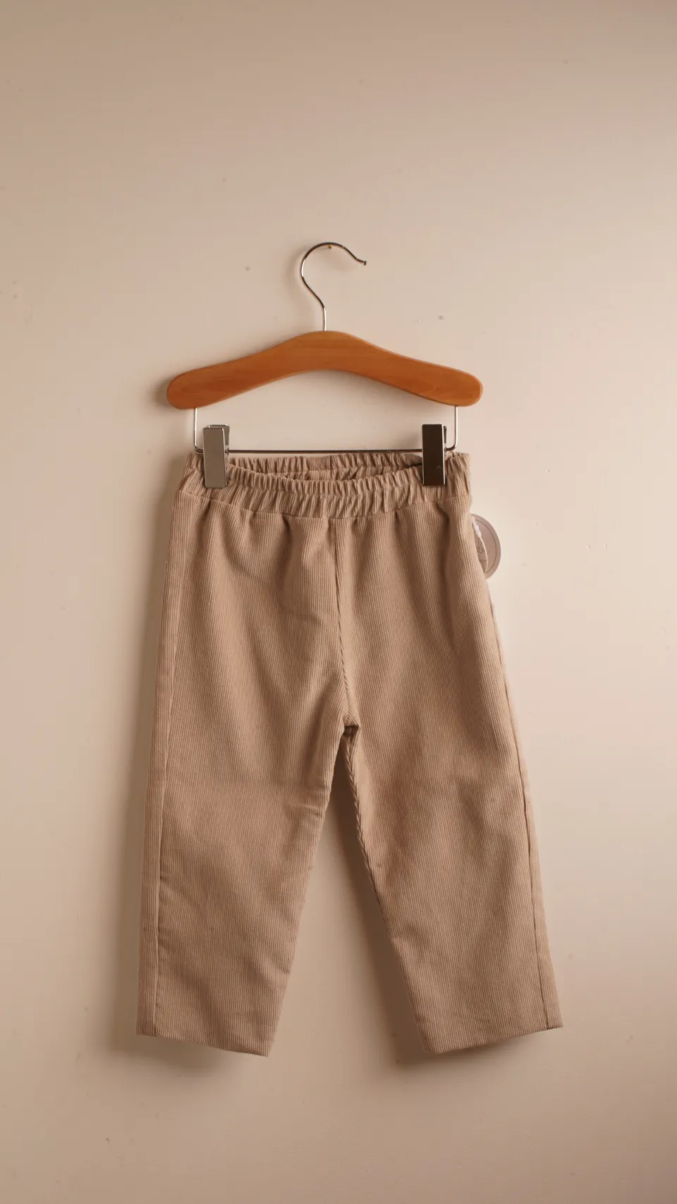 Mebi Pantaloni Velluto Bimbo Beige Chiaro Cotone