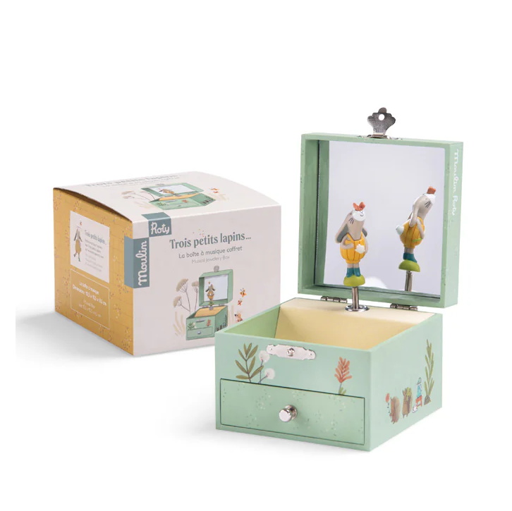 Moulin Roty Trois Petits Lapins carillon con cassetto