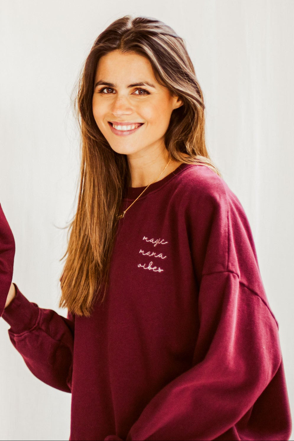 Ella and Rapha Mama Loose Fit felpa bordeaux cotone