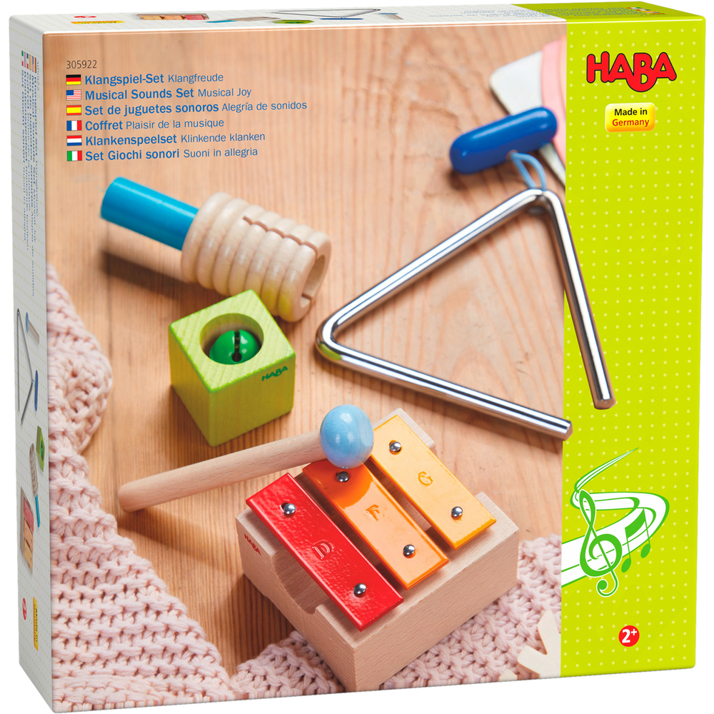 HABA Giochi Sonori set strumenti percussione legno 2 anni