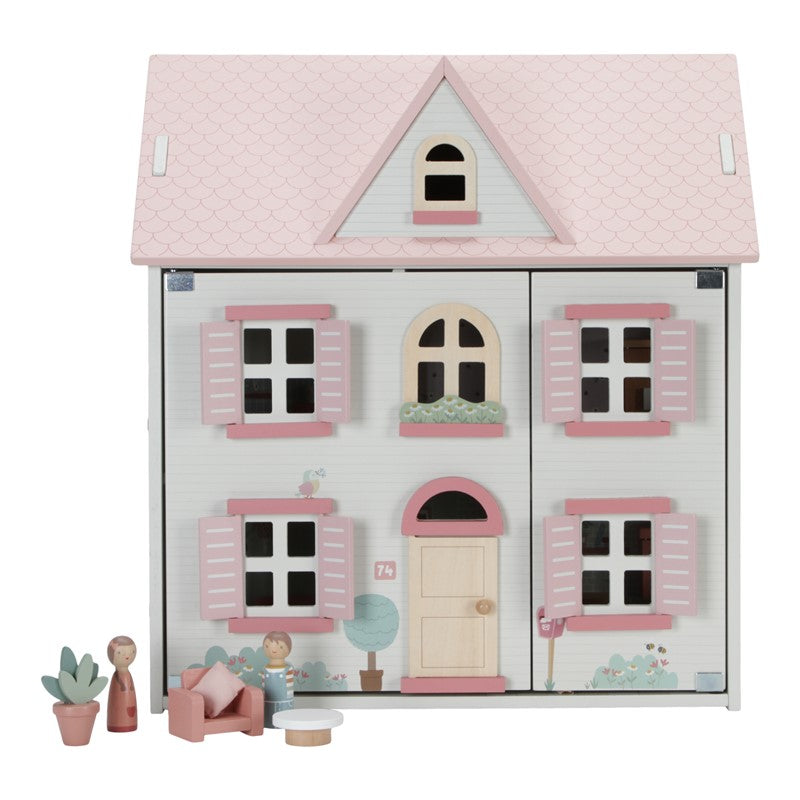 Little Dutch casa delle bambole legno rosa con mobili
