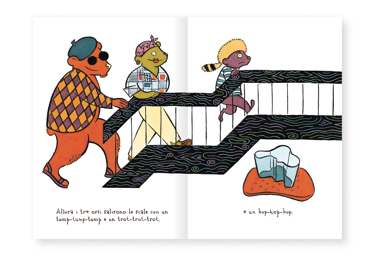 Corraini Riccioli d'Oro e Tre Orsi Libro Illustrato Design