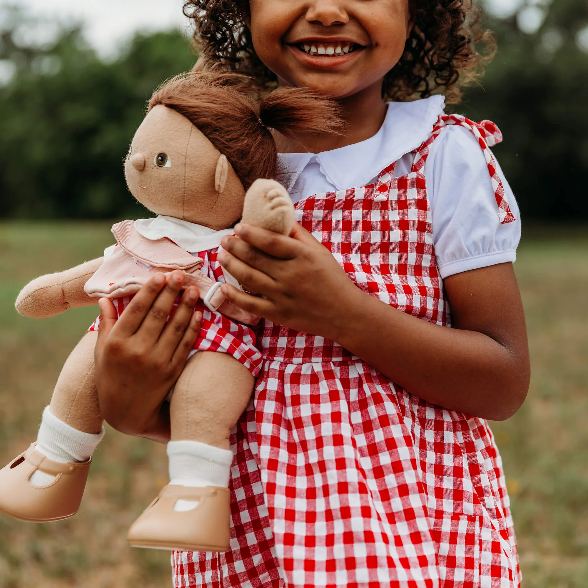 Olliella Dinkum Dolls Cherry Gingham vestito quadretti
