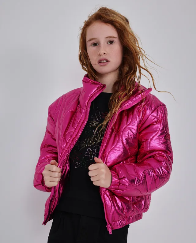 Tuc tuc piumino bambina fucsia metallizzato zip imbottito