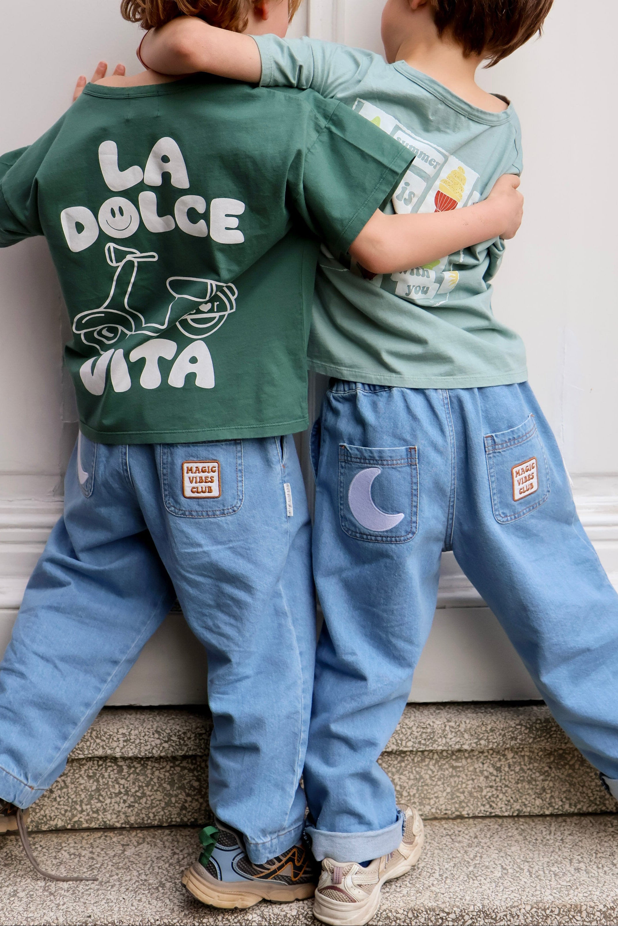 Ella and Rapha Little Magical Summer maglietta verde cotone