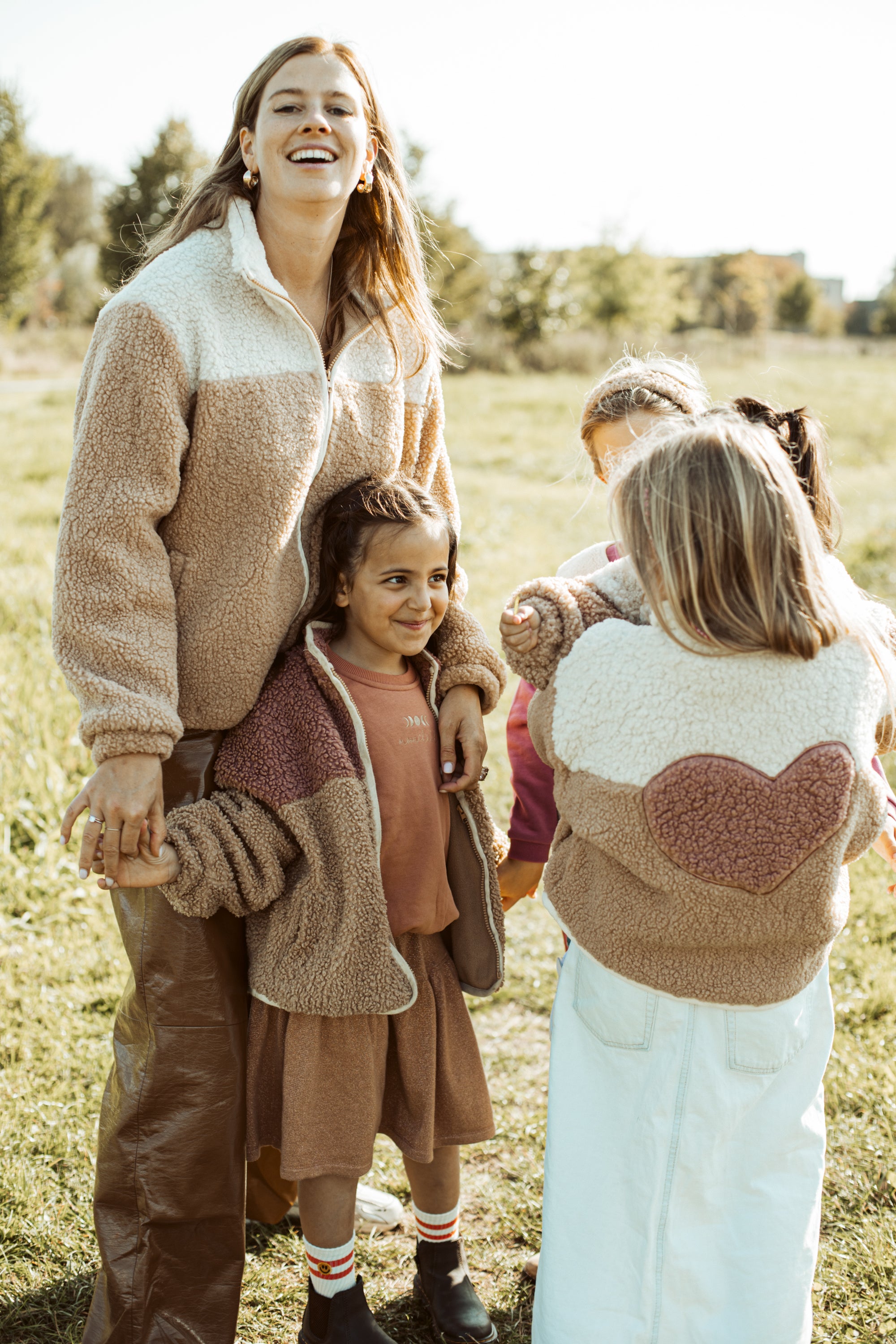 Ella and Rapha Heart giacca teddy donna cranberry pile