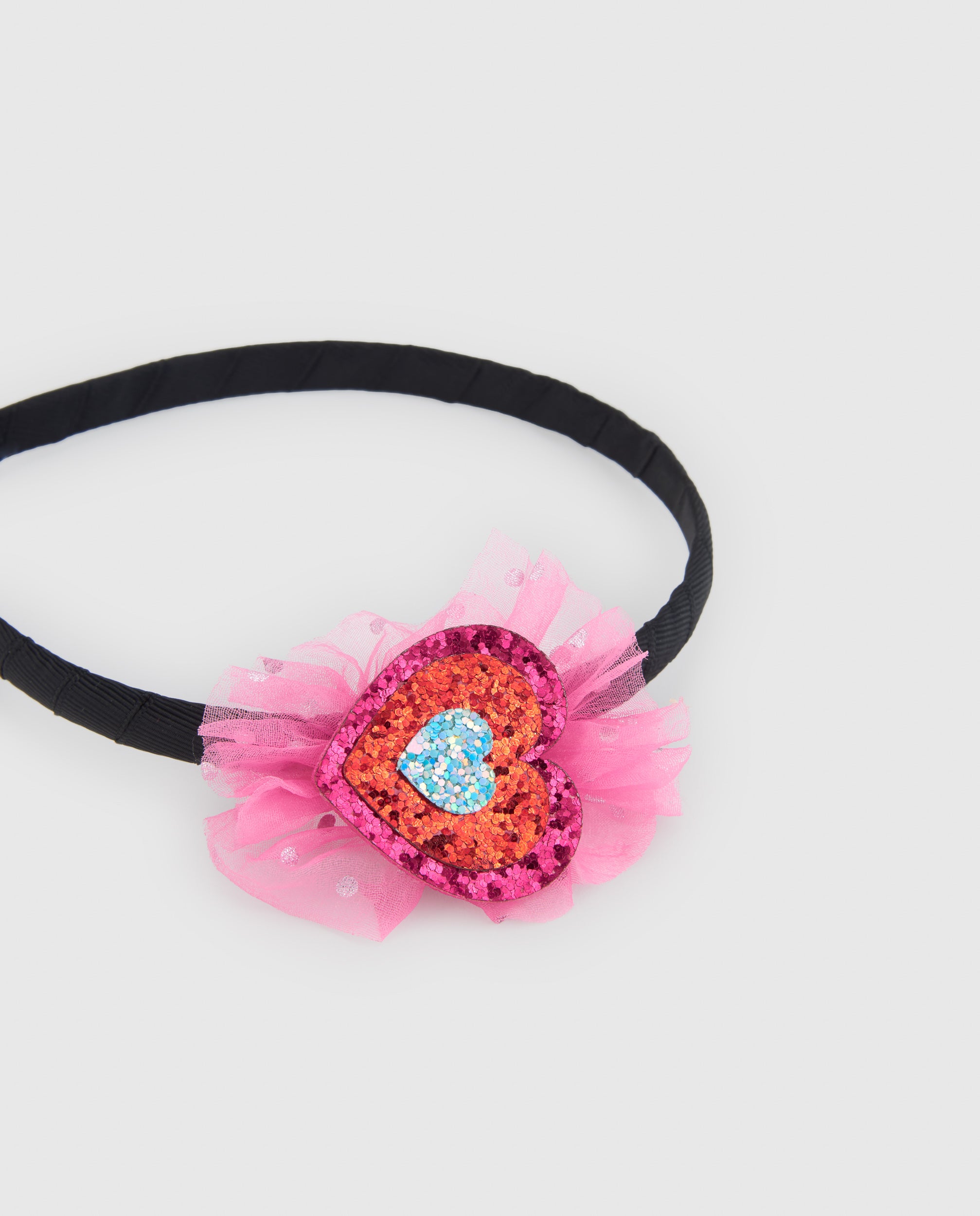 Tuc tuc cerchietto bambina rosa cuore paillettes
