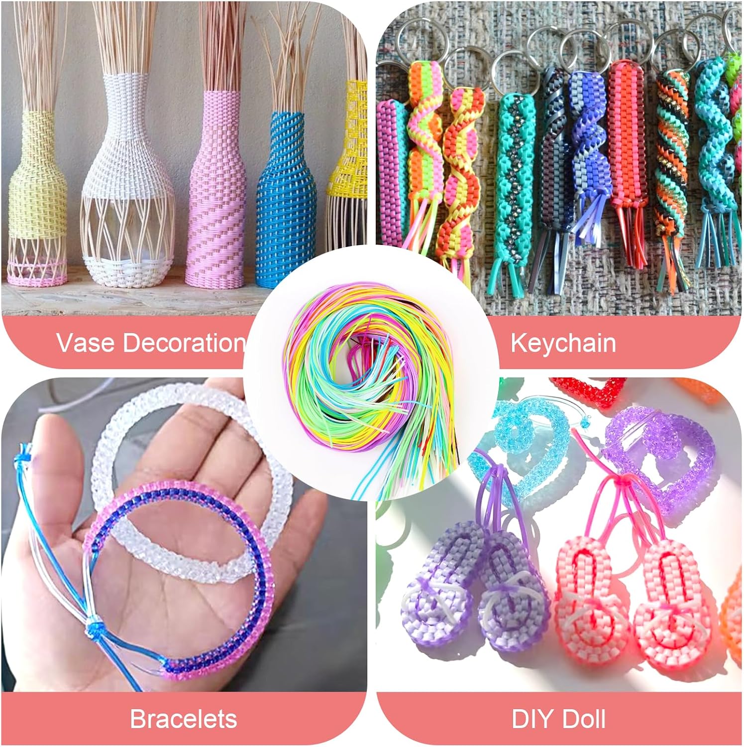 Scoubidou Crea Bracciali set 30 fili colorati PVC