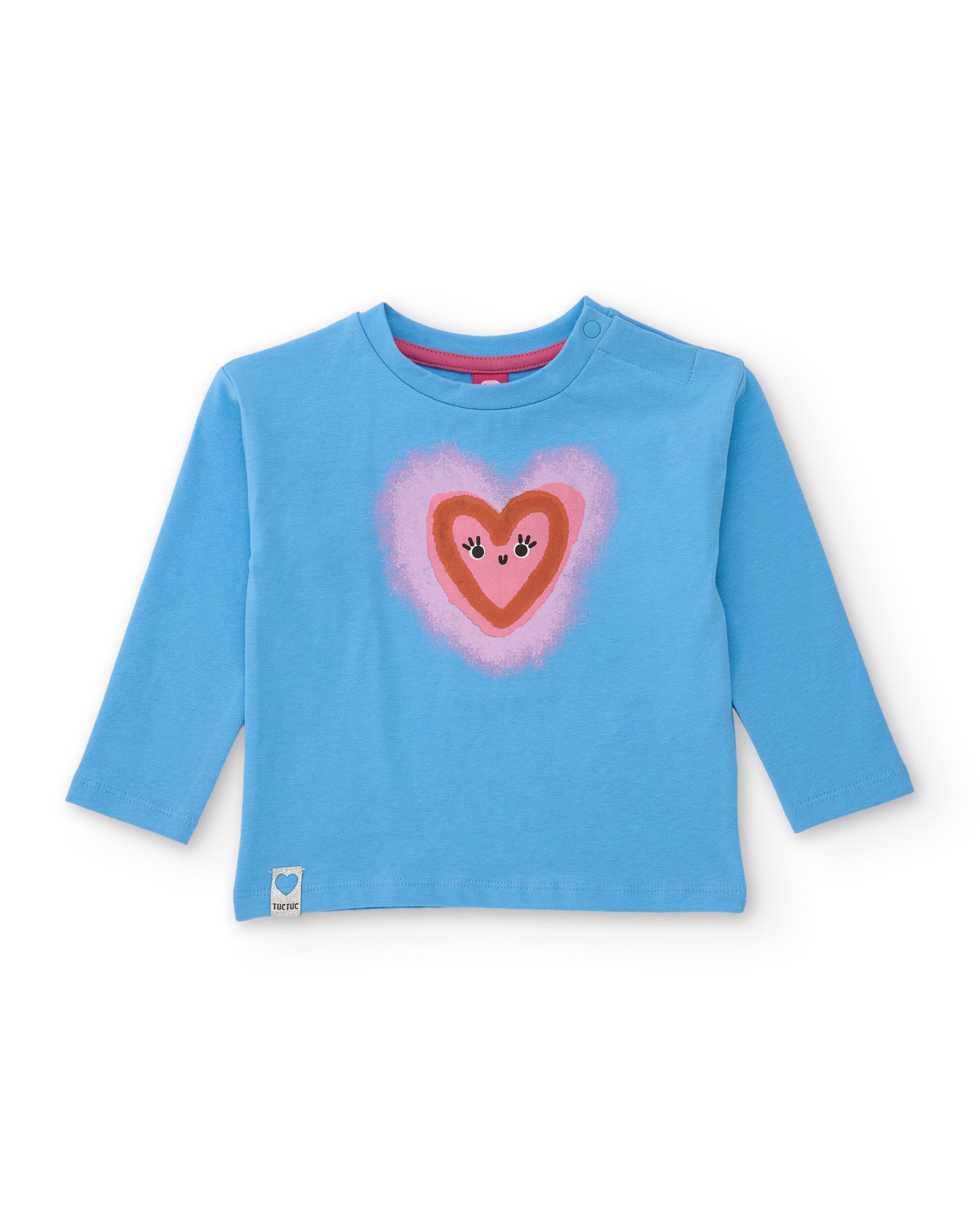 Tuc tuc maglia bambina azzurra cuore manica lunga