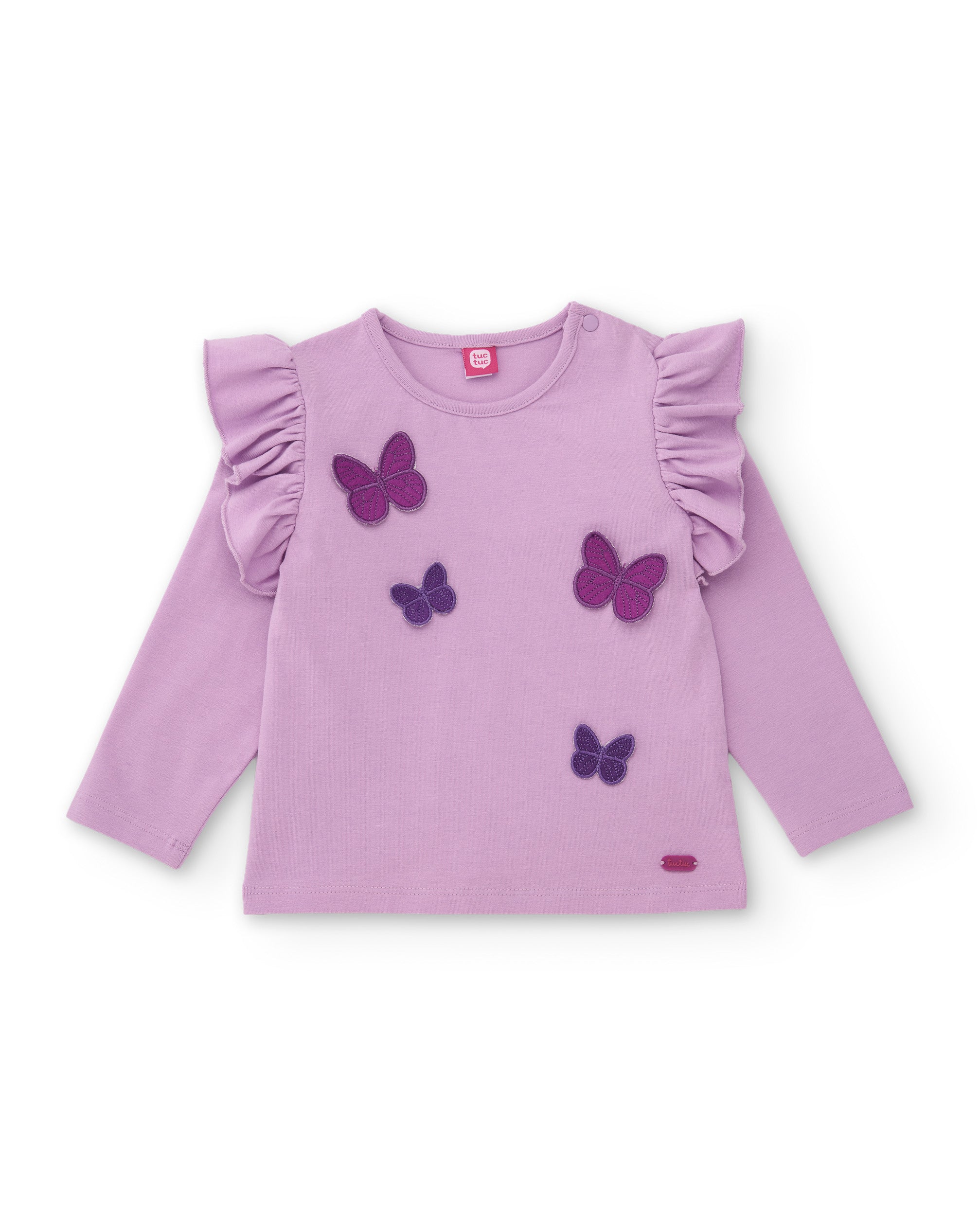 Tuc Tuc maglia bambina manica lunga lilla farfalle