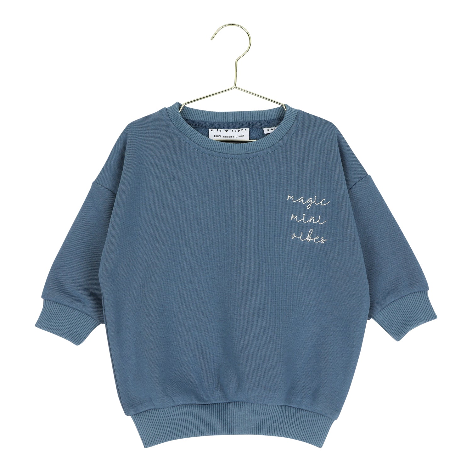 Ella and Rapha Mini felpa bambino blu petrolio loose fit