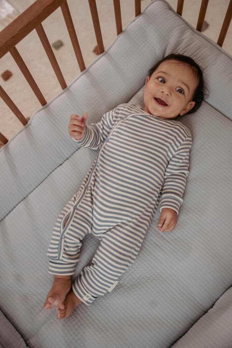 Little Dutch pigiama neonato righe blu cotone bio