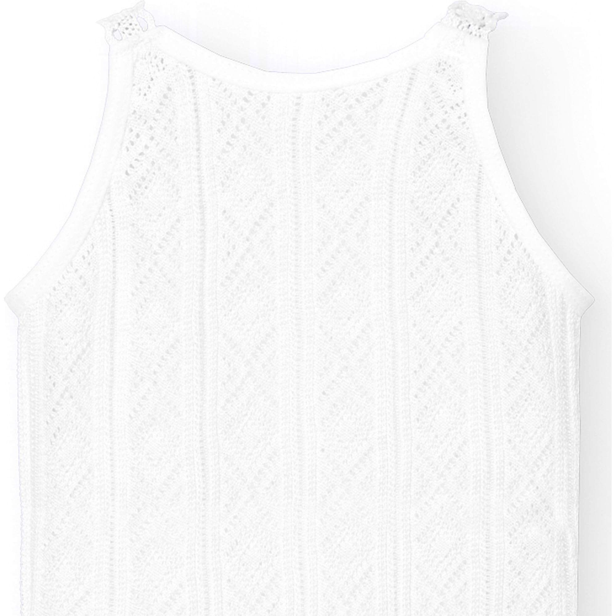 Babidu Perlé Body Spalline Sottili Cotone Bianco 18 Mesi