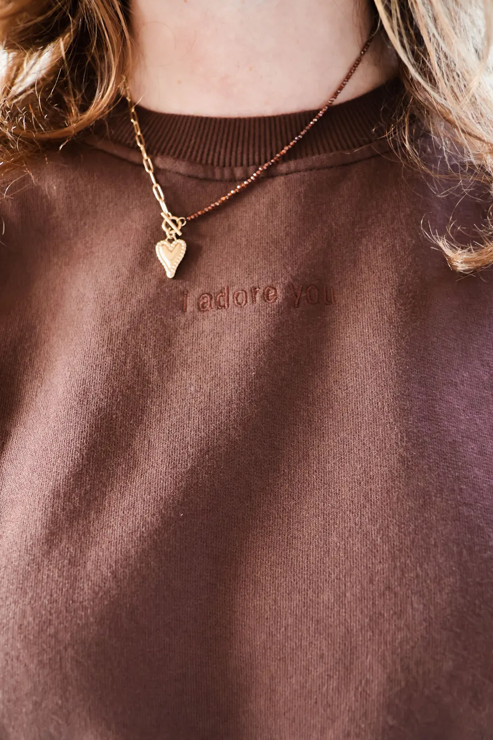 Ella and Rapha I Adore You felpa donna marrone loose fit