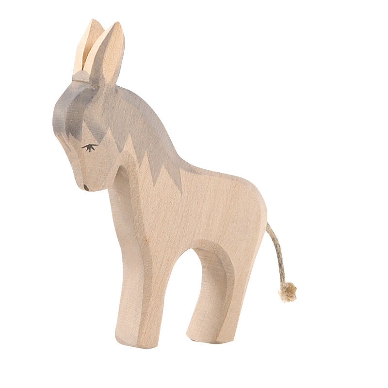 Ostheimer Asino Grigio figura legno 6,5 cm dipinta a mano