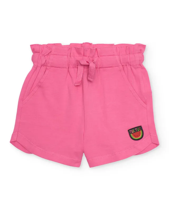 Tuc Tuc pantaloncini corti bambina rosa con ricamo anguria