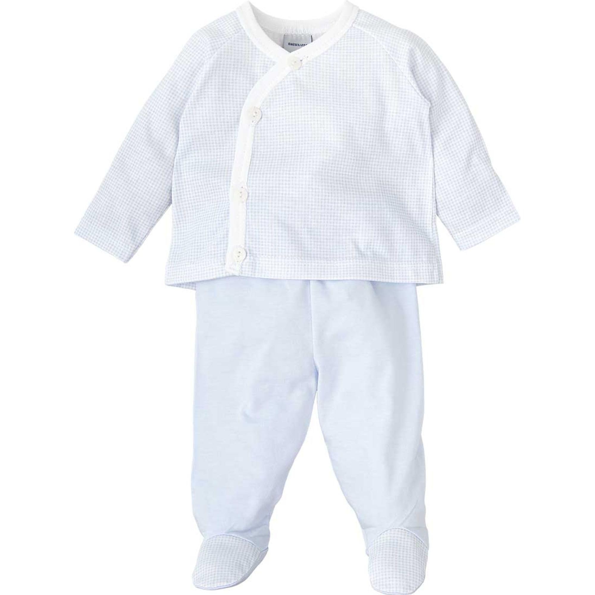 Babidu set maglia incrociata e ghettina azzurro 0 mesi cotone