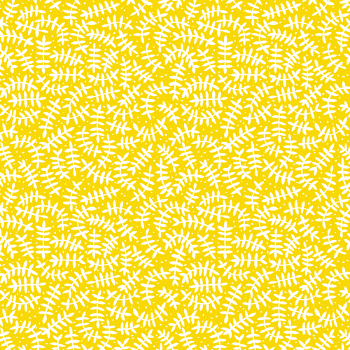 Cloud9 Branches tessuto cotone organico giallo rami bianchi
