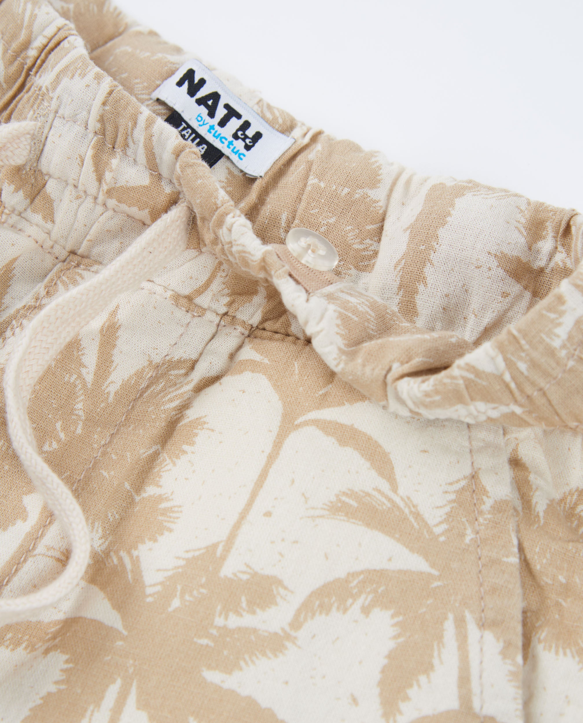 Tuc tuc bermuda bambino beige stampa palme