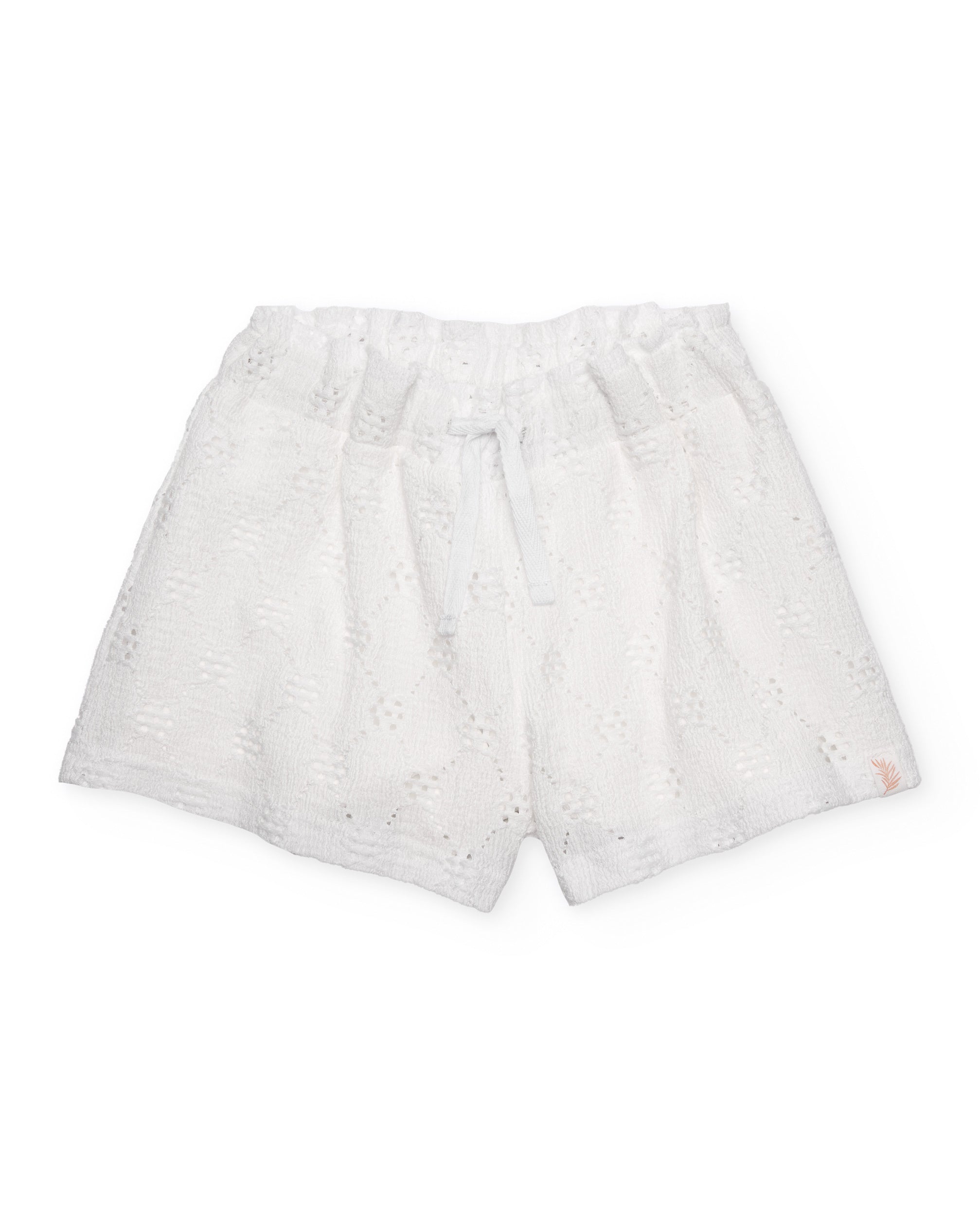 Tuc tuc shorts bambina bianchi ricamati elastico